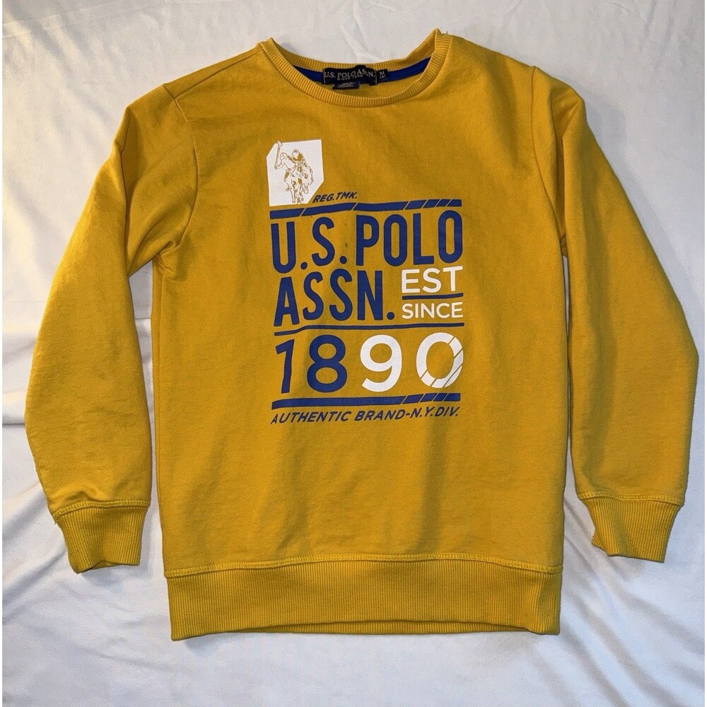 U.S. Polo Assn Boys Size M Crew Neck Sweatshirt, Yellow, 98826